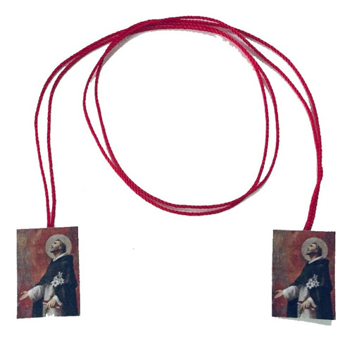 15 Collar Hilo Rojo Escapulario De Santo Domingo De Guzman