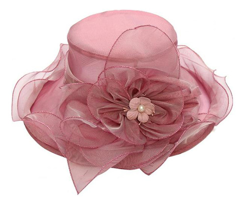 Gorro Elegante De Organza Con Forma De Flor De Ala Grande Pa