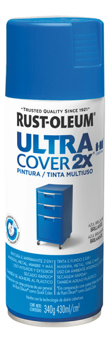 Pintura Aerosol Ultra Cover Colores 340 Ml Rust Oleum color azul brillante