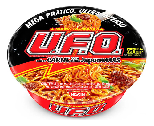 Yakissoba Nissin Macarrão Instantâneo Ufo Mega 97g Kit3unid