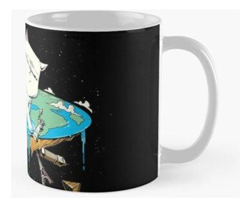 Taza Flat Earth Cat Calidad Premium