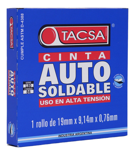 Cinta Autosoldable Alta Tensión Tacsa X 9.14m Negro Pack X10