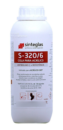 Cola Ultra-rápida Acrílico/policarbonato S-320/6 (01 Litro)