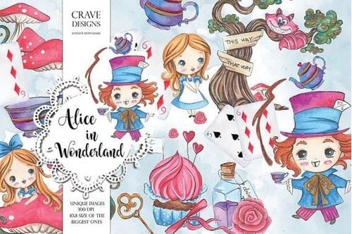 Papeles Digitales #04 - Alice In Wonderland Watercolor