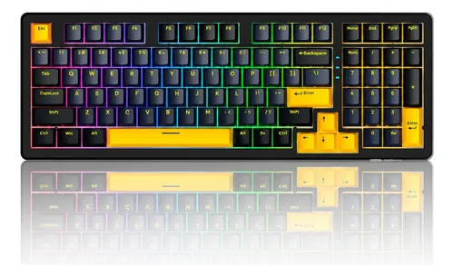 Teclado Mecânico Gamer Tri Mode Rgb Fire Phoenix F99 Pro Preto Inglês Us