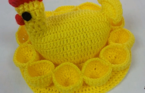 Gallina Porta Huevos Tejida A Crochet