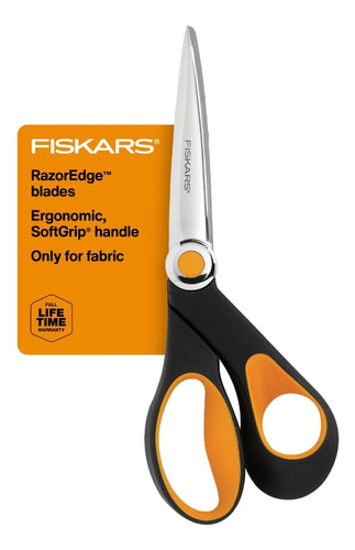 Fiskars 175800-1002 Razor-edge Softgrip Scissors, 8 Inch, Bl