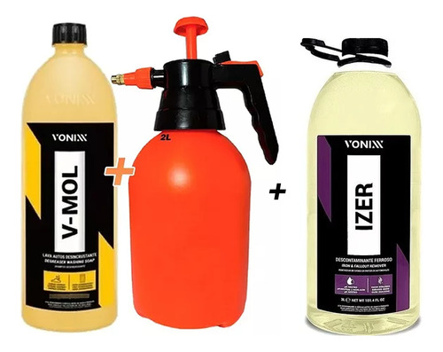 Shampoo Automotivo Vonixx V-mol 1,5l + Izer 3l Pulverizador*