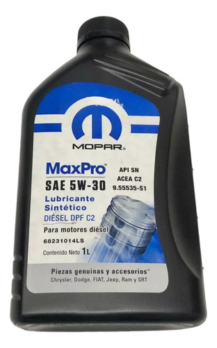 Aceite Sintetico  Diesel Max Pro 5w30 1 Litro Mopar Original