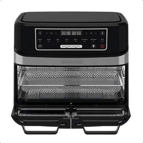 Horno Freidora De Aire 12l Multifuncional Smartfinish Daewoo Negro