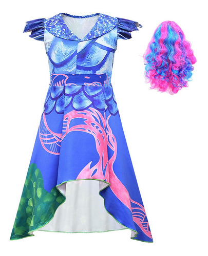 Descendants 3 Ropa De Fiesta Vestido Peluca Cosplay Traje