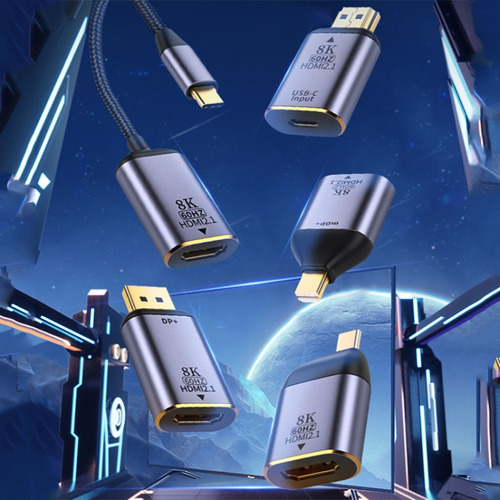 Convertidor Tipo C Hembra A Hdmi Macho 8k, Estilo: 8k-002