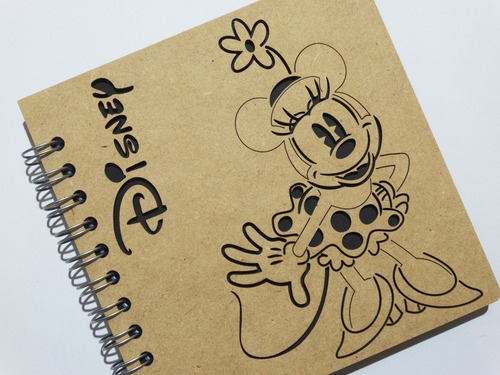 Libreta Madera Corte Láser Minney Mouse Cuerpo Completo