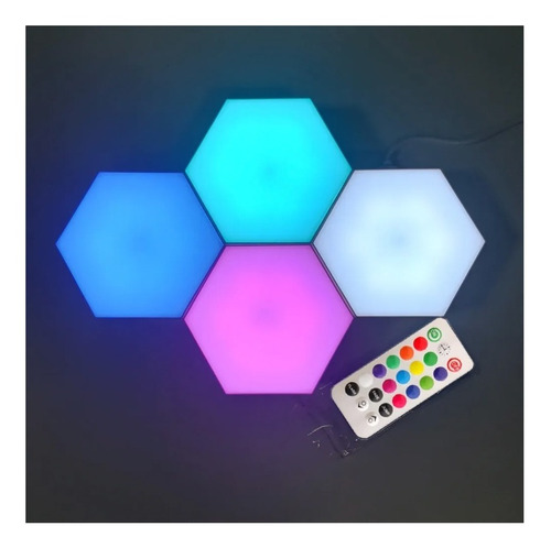3 Luz Led Colores Hexagonal Para Ensamble Con Control Remoto