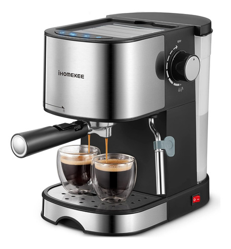 Máquina De Café Espresso Ihomekee Con Bomba De 15 Bar, Espre