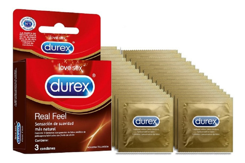 Imagen 1 de 5 de Condones Durex Real Feel X 30 Und - Unidad a $1490