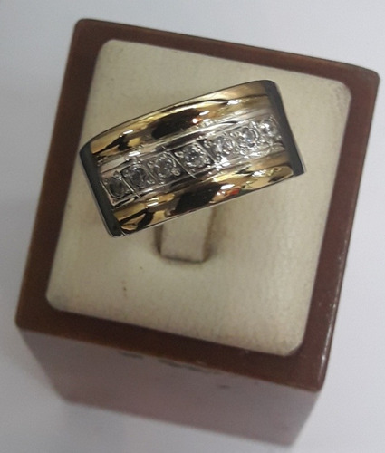 Exclusivo Anillo Plata Fina Oro 18 Ktes Y Circones Psp Gps