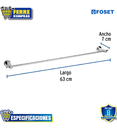 Toallero De Barra Element Cromado Foset 49672