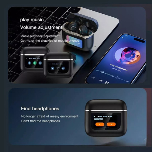 Auriculares Bluetooth Con Cancelación De Ruido Y Pantalla