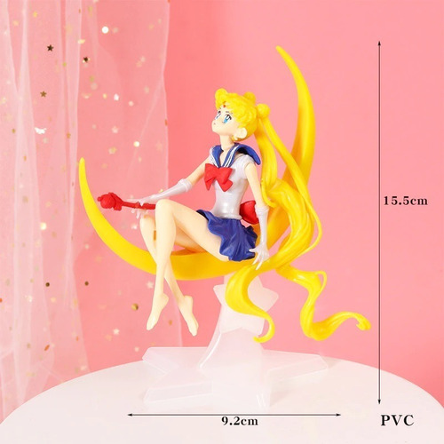 Imagen 2 de 5 de Figura Sailor Moon Serena - Luna Y Báculo