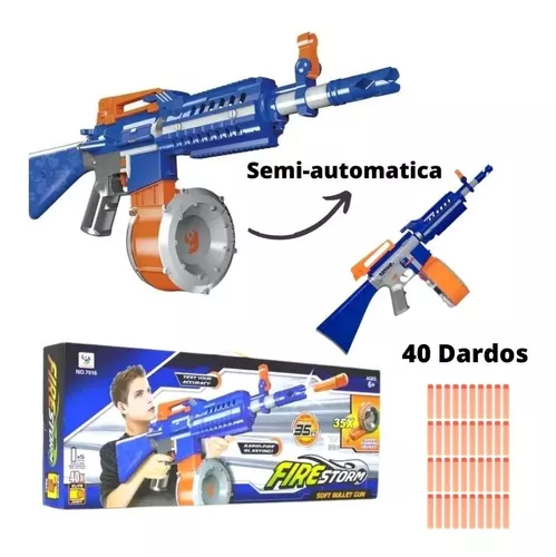 Lançador Metralhadora Automático Estilo Nerf Com 20 Dardos com o Melhor  Preço é no Zoom