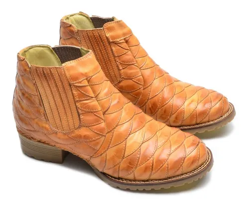 Bota masculina escamada cano curto discount