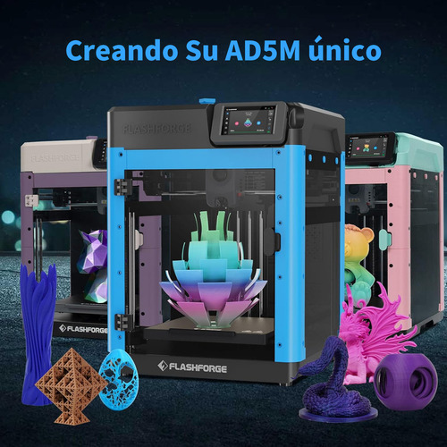 Impresora 3D FLASHFORGE Adventurer 5M con nivelación automática impresión a alta velocidad máxima de 600 mm/s tamaño de impresión 220 x 220 x 220 mm color negro