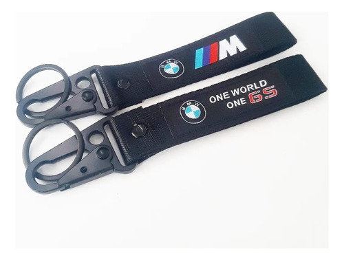 Llavero Cinta Auto Motos Mosqueton Negro Moto Bmw