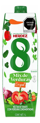 Néctar De Verduras Sabor Original 1l 8 Mix Herdez