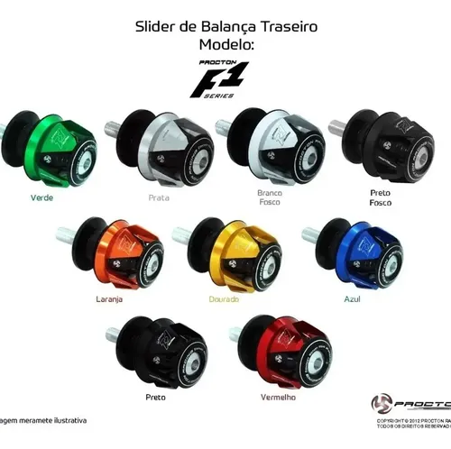 プリンタートレイ　HAMILTON Slider Procton F1 Kawasaki Zx6r Zx-6r 2025/2026 Kit 3 Peças