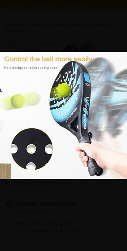 Imagen 4 de 8 de Pala Padel Camewin Carbono Hibrido 2021