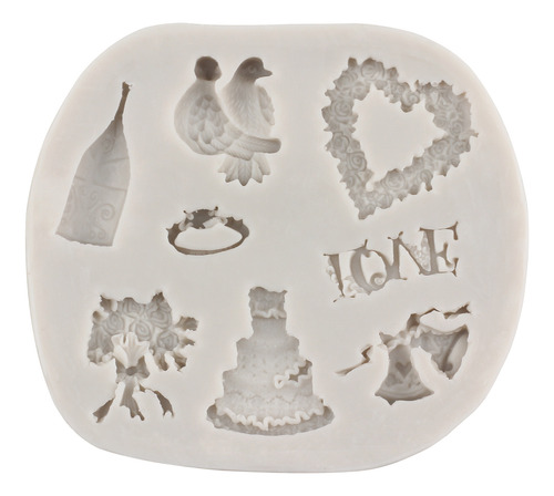 4pcs Molde Silicona Anillo De Diamantes Copa De Vino Fondant
