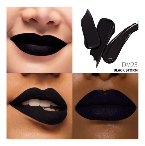 Depuplum Pintalabios Negro Mate Largo Duradero Sin Manchas