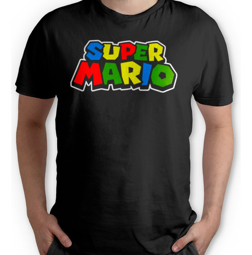 Polera Polera Super Mario Logo Colors Nintendo 100% Algodón