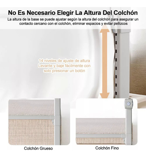 Baranda Cama Seguridad Bebe Abatible Ajustable