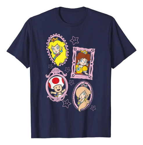Playera Enmarcada Super Mario Toad Y Las Princesas