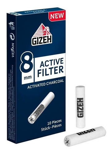 Filtros Gizeh Carbón Activo 8mm