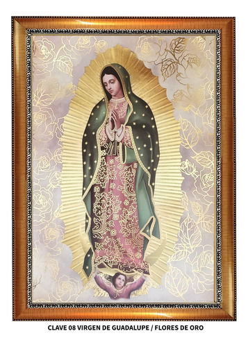 Litografías Religiosas 9 Modelos Filo Oro Enmarcada 70x100