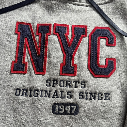 Conjunto Deportivo Iy Pants Cerrado Nyc Algodon Niño Gris Medio Bordado 2