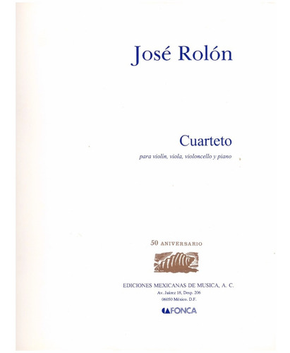 Cuarteto Para Violín, Viola, Violoncello Y Piano (partes).