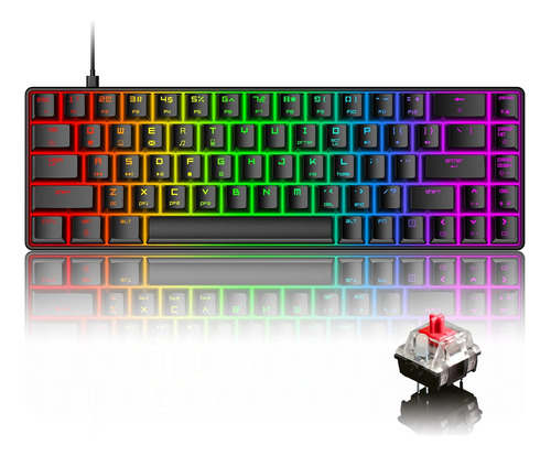 Teclado Mecánico Juegos 18 Chroma Rgb Retroiluminado 60% Por