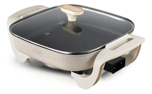 Olla Eléctrica Antiadherente Sartén Tapa De Vidrio 5l R.5400 Color Blanco Frecuencia 50hz-60hz