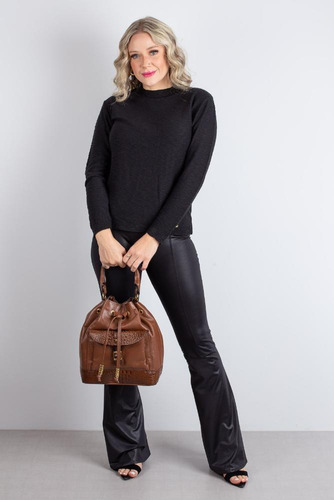 Bolsa Saco De Couro Natasha Cor Whisky