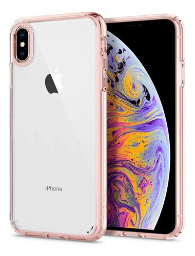 Funda Spigen para Apple iPhone XS Max Ultra Hybrid, cristal rosa, color rosa