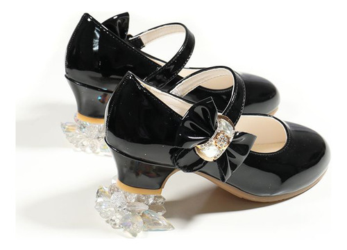 Zapatos De Tacón Alto De Cristal Estilo Princesa Para Niñas