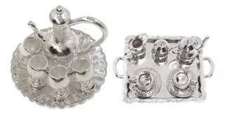 Silver Metal Coffee And Tea Service Set In 1