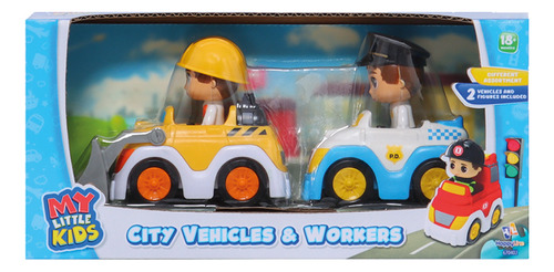 Set 2 Vehiculos Con Figuras Incluidas My Little Kids Color Amarillo