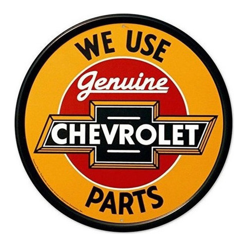 Chevrolet Chevy Genuine Parts Round Retro Vintage Cartel De