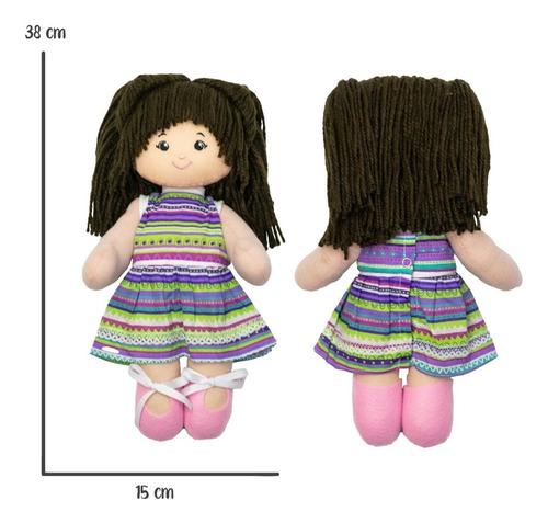 Imagen 2 de 5 de Muñeca De Trapo Con Vestidos Juguete Didáctico Regalo Niña