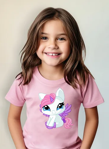Polera Color Algodón 100% Niñas Niños Unicornio Bebe